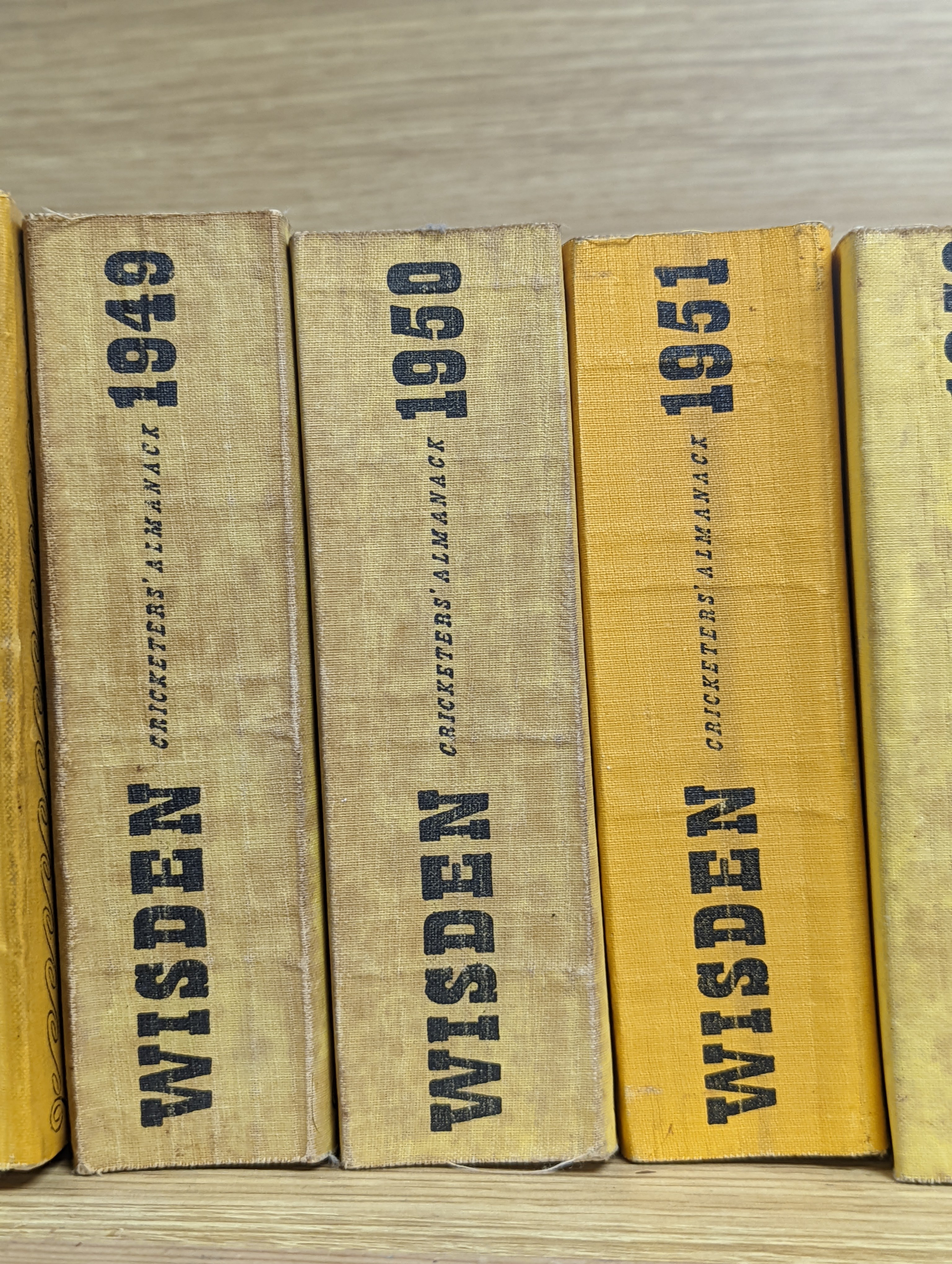 Wisdens Almanack, 73 volumes, 1947-1964, 1966-2020 and one other Wisden edition “On the Ashes”.